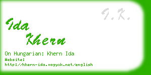 ida khern business card